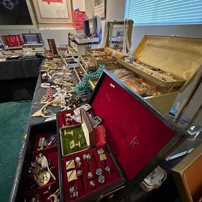 The jewelry room is packed with vintage to sterling silver treasures