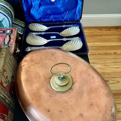 Antique copper hot water bed warmer