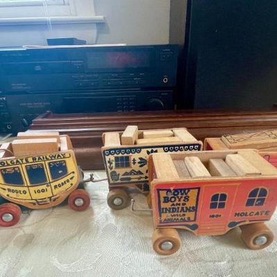 Vintage Holgate wooden train set