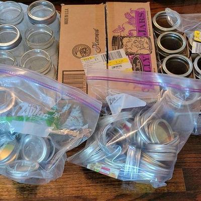 Assorted Mason Jars, Lids And Rings