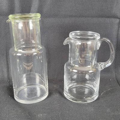 (2) Bedside Water Carafes W/cups