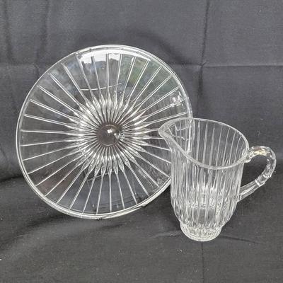"Park Lane" By Mikasa Crystal Platter & Pitcher