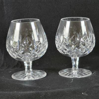 "Lismore" by Waterford Crystal: (2) Brandy Glasses