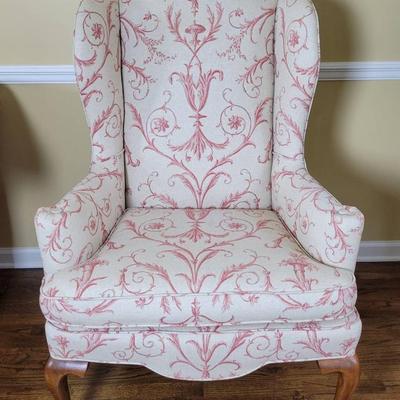 Vintage Ethan Allen Queen Anne Wingback Chair