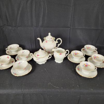 Set Of Meissen Flower By Walbrzych Made In Poland