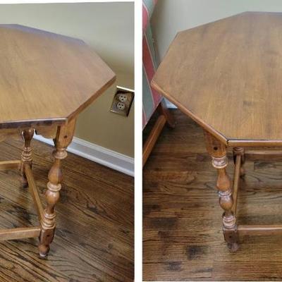 Pair Of Ethan Allen Octogan Shaped Side Tables 24" X 24" X 26"