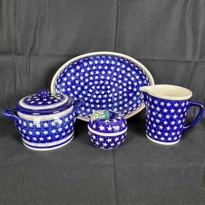 Cobalt Blue Handmade Polish Pottery by Boleslawiec 