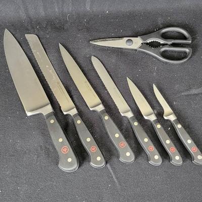 Set/6 Wüsthof Knives & Kitchen Scissors