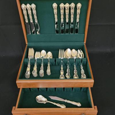 46pc Set of Gorham "Strasbourg" Sterling Flatware w/ Storage Box
