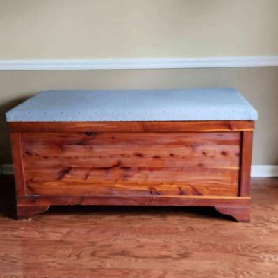 Cedar Chest With Upholstered Top 50" X 24" X 25"