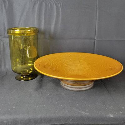Seed Glass Vase & Large Ceramic Console Bowl