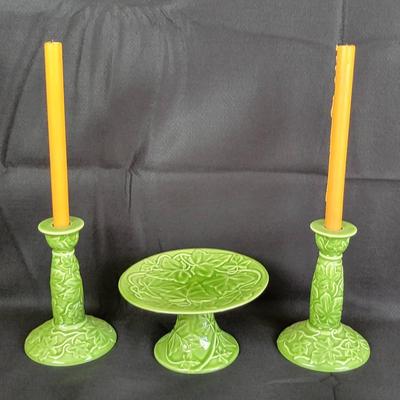 Franciscan "IVY II" Comport and Pair of Candlesticks, Made in Portugal