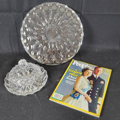 Crystal Serving Platter, Crystal Covered Butter Dish, 2018 People Magazine