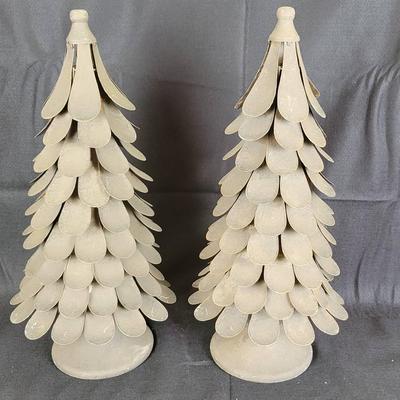 (2) Metal Christmas Trees 22" Tall ea