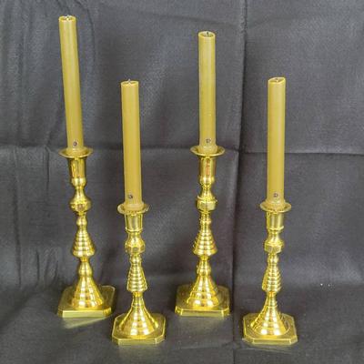 (2) Pair of Heavy Brass Candlesticks, Made in India