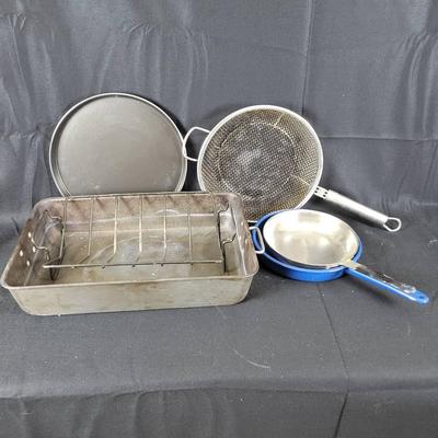Assorted Cooking: Large Roaster W/rack, Etc
