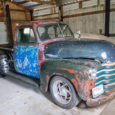 1953 5-window Chevy truck with V8