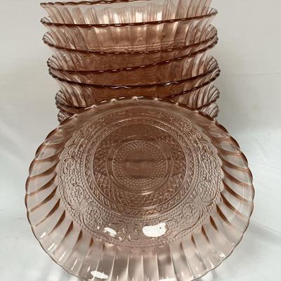 Pink Depression Glass Style Bowls