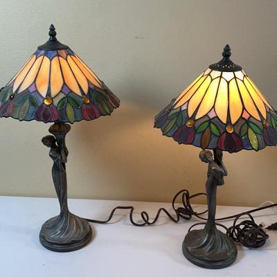 Stained Glass Lamps - Set Of 2