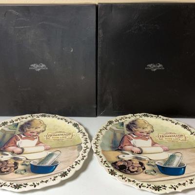 "Homemade with Love" Victorian Trading Company Plates - Set of 2 