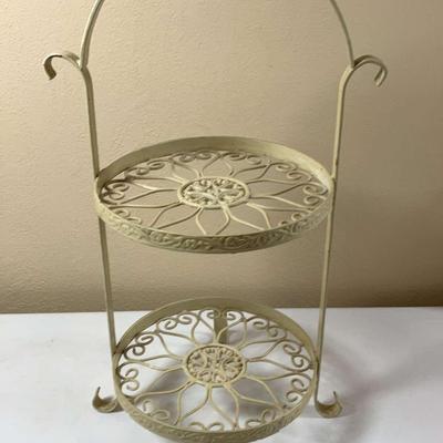 2 Tiered Stand Sunflower Design Shabby Chic Style