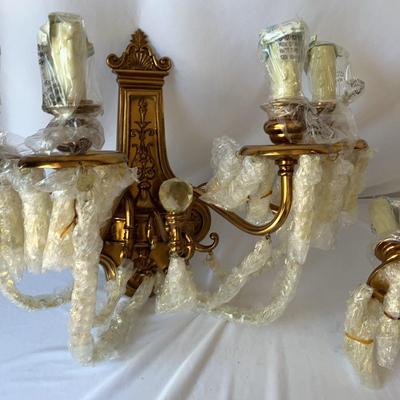 Gold Sconces - Set Of 2 , Hard Wired 
