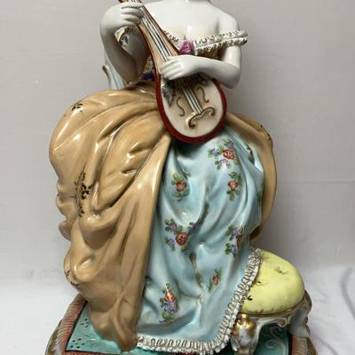 Victorian Figurine Playing Mandolin 