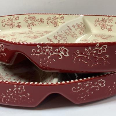 Temptations by Tara "Floral Lace" Divided Serving Dishes