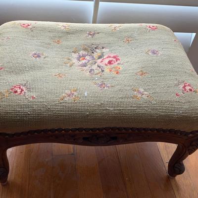 French-Style Needlepoint Footstool