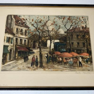 Charles Moudin "Place du Tertre" Framed Print