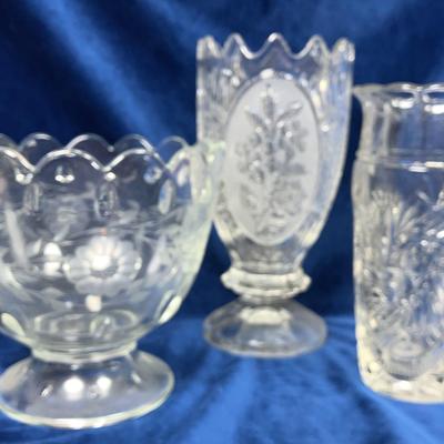 Glass Vases & Pedestal Bowl