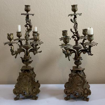 Ornate Brass Candelabras