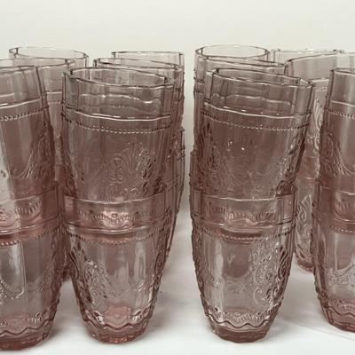 Pink Glass Tumblers  - Set Of 24 