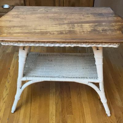 Table - Wood Top & Wicker Base