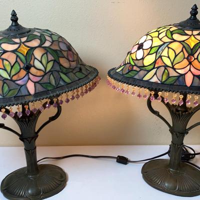 Tiffany Style like Stained Glass Table Lamps -  Set Of 2 