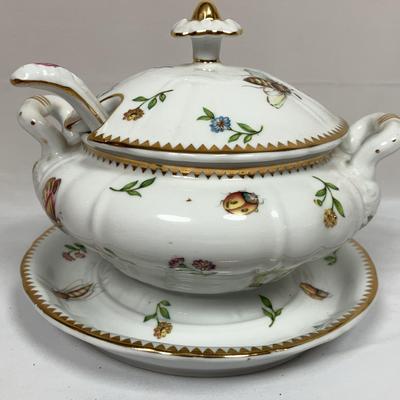Godinger & Co. Butterfly Garden Gravy Dish with Spoon & Lid