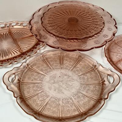 Pink Glass / Depression Glass Platters