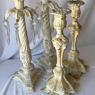 Shabby Chic Candlestick Holders 2 Sets Of 2 Each 