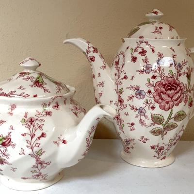 Johnson Brothers “Rose Chintz” Coffee Pot & Teapot