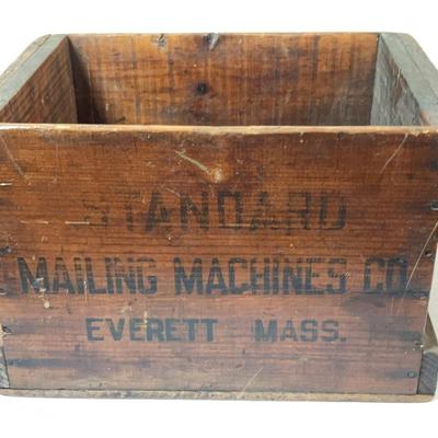 Vintage Shipping Crate - Mailing Machines Company - Everett, Massachusetts