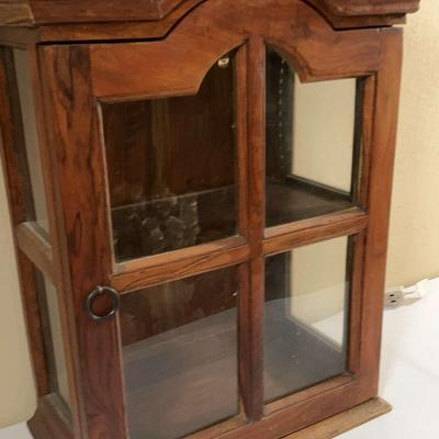 Hanging Wooden Wall Cabinet - 2 compartments