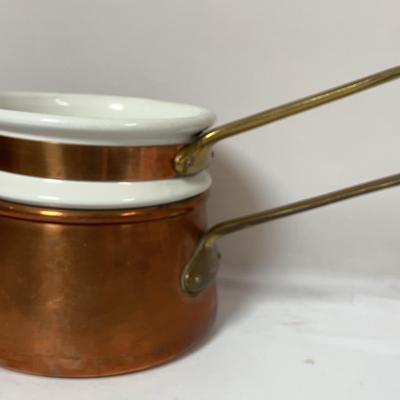 Artecer (Portugal) Copper and Ceramic Double Boiler