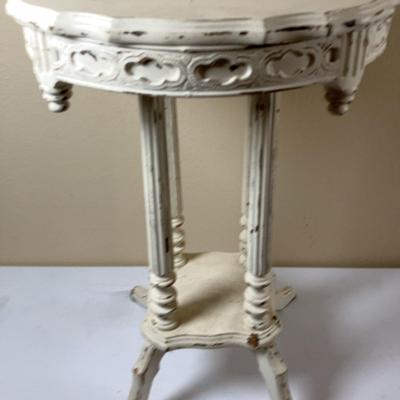 Round Side Table -Distressed Finish. 