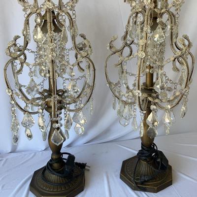 Pair Of Chandelier-Style Table Lamps  