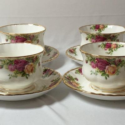 Royal Albert “Old Country Roses” Bone China Teacups & Saucers