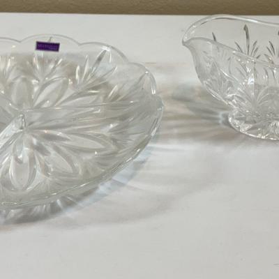 Waterford Crystal Relish Plate & Gravy Boat