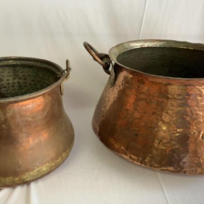 Copper Hanging Pots 
