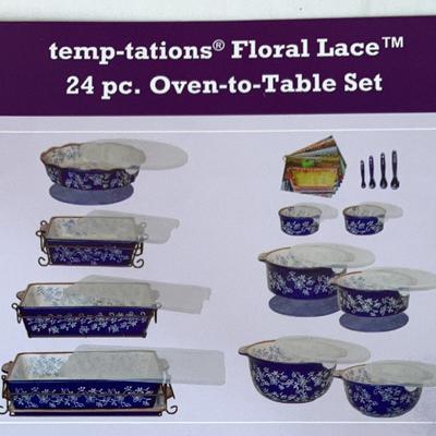 Temptations by Tara Blue "Floral Lace"  - 24 Pc Set New In Box