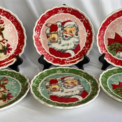 Mr. Christmas 8” Ceramic Plates  - Set of 6 in Box