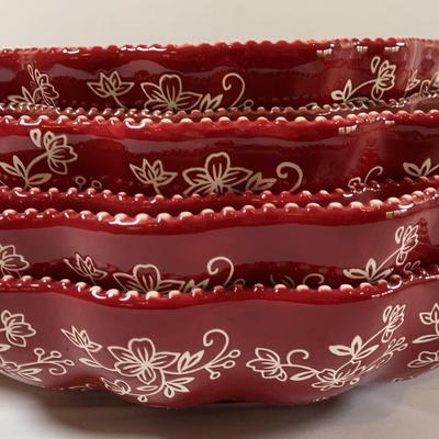 Temptations by Tara "Floral Lace" Serving Scalloped Bowls